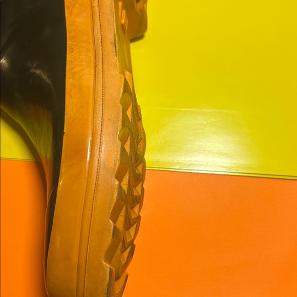 MARC JACOBS orange Sole Tall Black Rubber Fashion Rainboots - Picture 7 of 7